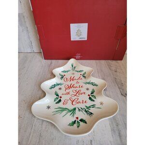 Lenox giving plate tree-shaped NEW Xmas home decor holiday‎